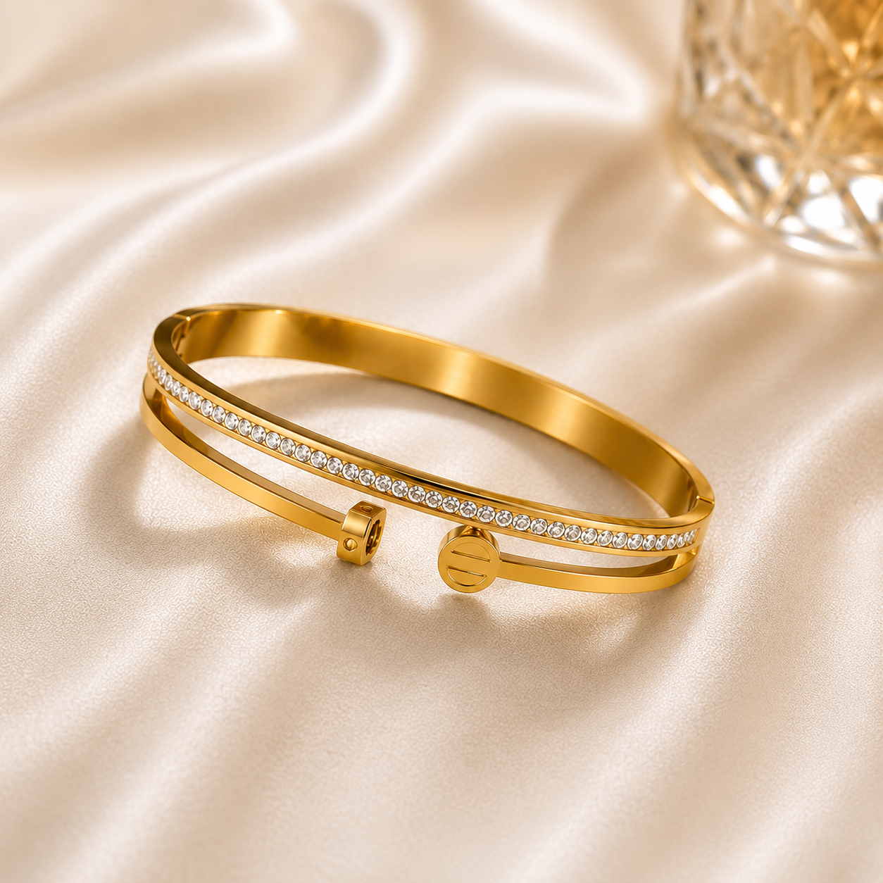 Crystal Gold Cuff Bracelet