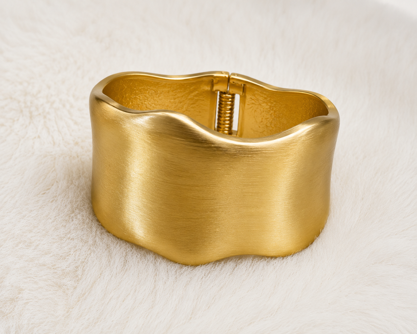 Selira Sculpted Matte Gold Cuff Bracelet